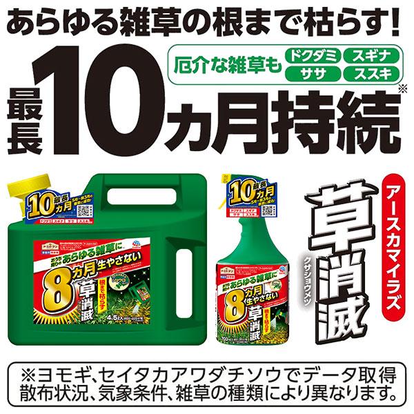 アースカマイラズ 草消滅 4.5L アース製薬 アースガーデン ジョウロタイプ 最長10カ月生やさない 根まで枯らす 家庭用 除草剤｜wise-life｜02