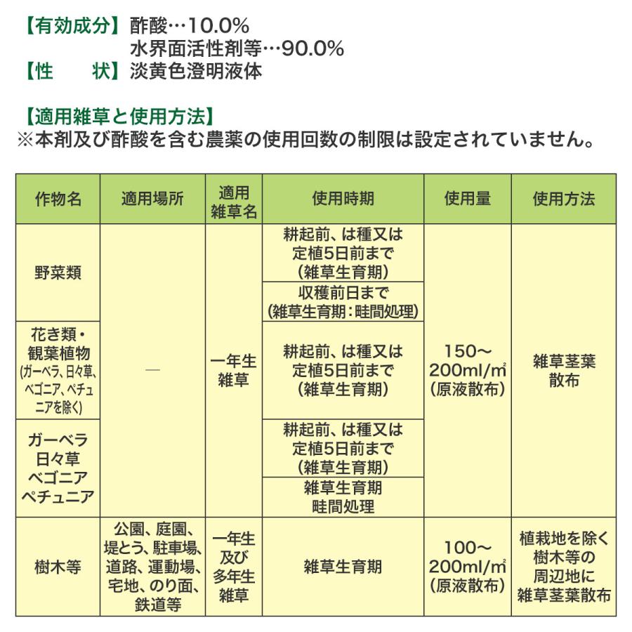 除草剤 カダン 除草王シリーズ ビネガーキラー 2L×8本 フマキラー 除草剤 除草王 農耕地 除草剤 畑 除草剤 花壇 除草剤 菜園 除草剤 簡単 雑草対策 雑草予防_4