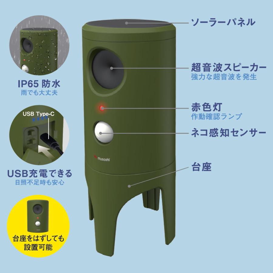 musashi（ムサシ） 猫よけ ソーラー 猫しっし ×6個 REP-610 猫よけ 超