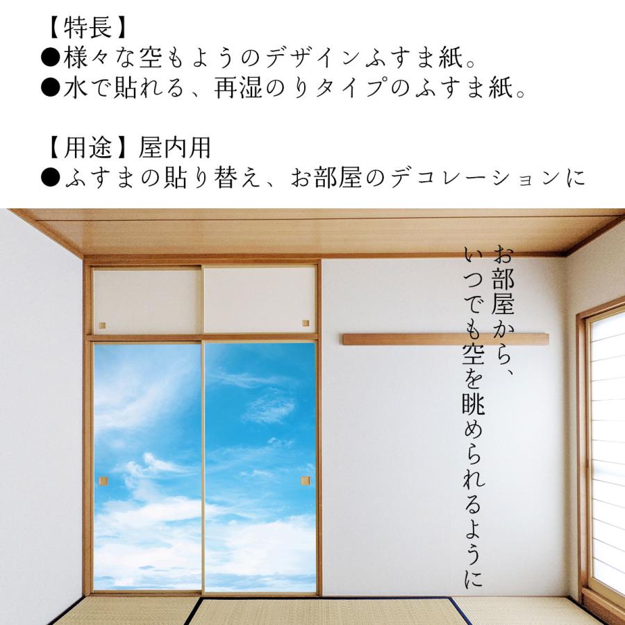 アサヒペン ふすま紙 空もよう襖紙 sky-02F Blue sky 91cm×182cm 2枚1