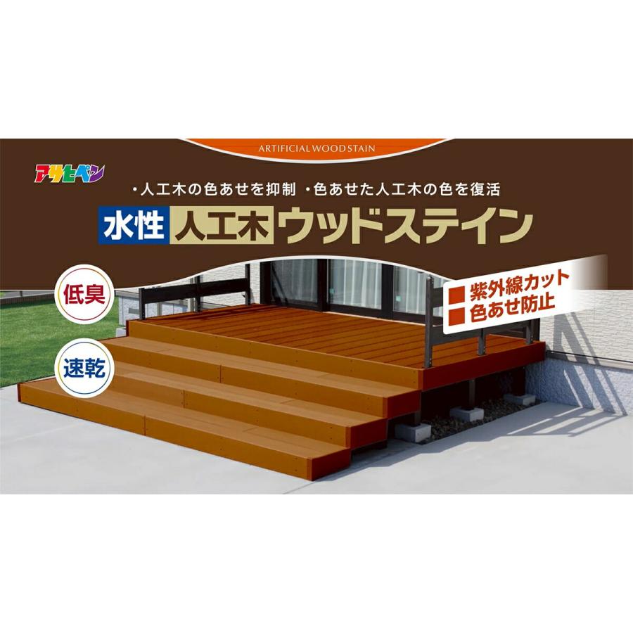 アサヒペン 塗料 水性人工木ウッドステイン 1.8L ×6缶 ダーク