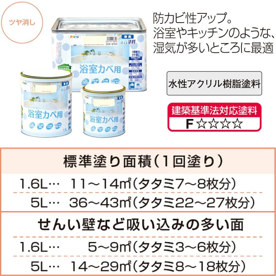 アサヒペン 塗料 NEW水性インテリアカラー 浴室カベ用 1.6L アサヒペン 塗料 NEW水性インテリアカラー 浴室カベ用 1.6L