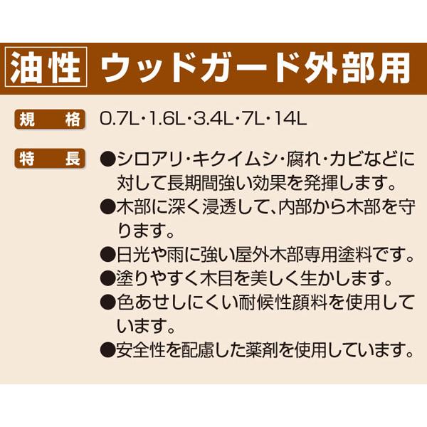 アサヒペン 塗料 油性ウッドガード 外部用 3.4L クリア ペンキ アサヒペン 塗料 油性ウッドガード 外部用 3.4L クリア ペンキ