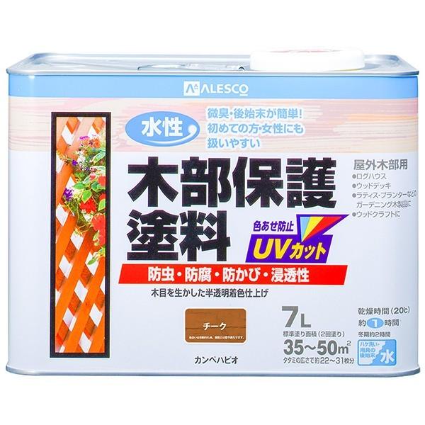 水性 木部保護塗料 7L チーク カンペハピオ 浸透性 色あせ防止UVカット 水性塗料｜wise-life