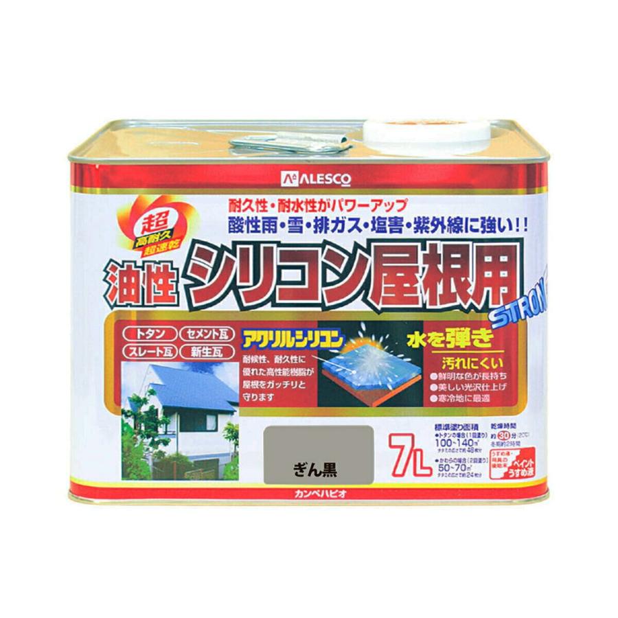 カンペハピオ（Kanpe Hapio） 塗料 油性シリコン屋根用 7L ぎん黒 