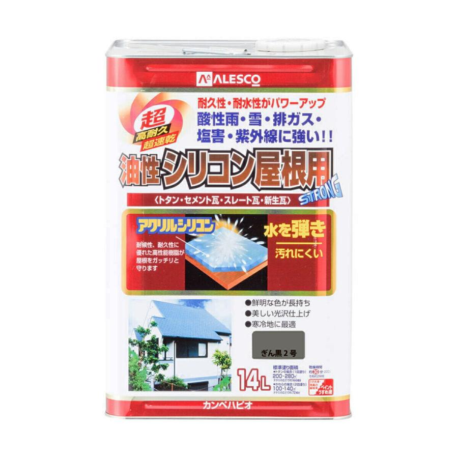 カンペハピオ（Kanpe Hapio） 塗料 油性シリコン屋根用 14L ぎん黒2号 