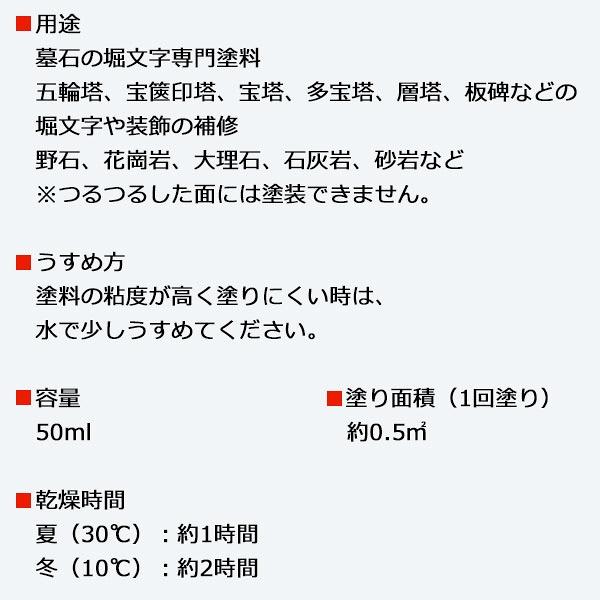 ニッペホームオンライン 塗料 墓石ペイント 50ml ×3本 黒 ニッペ 