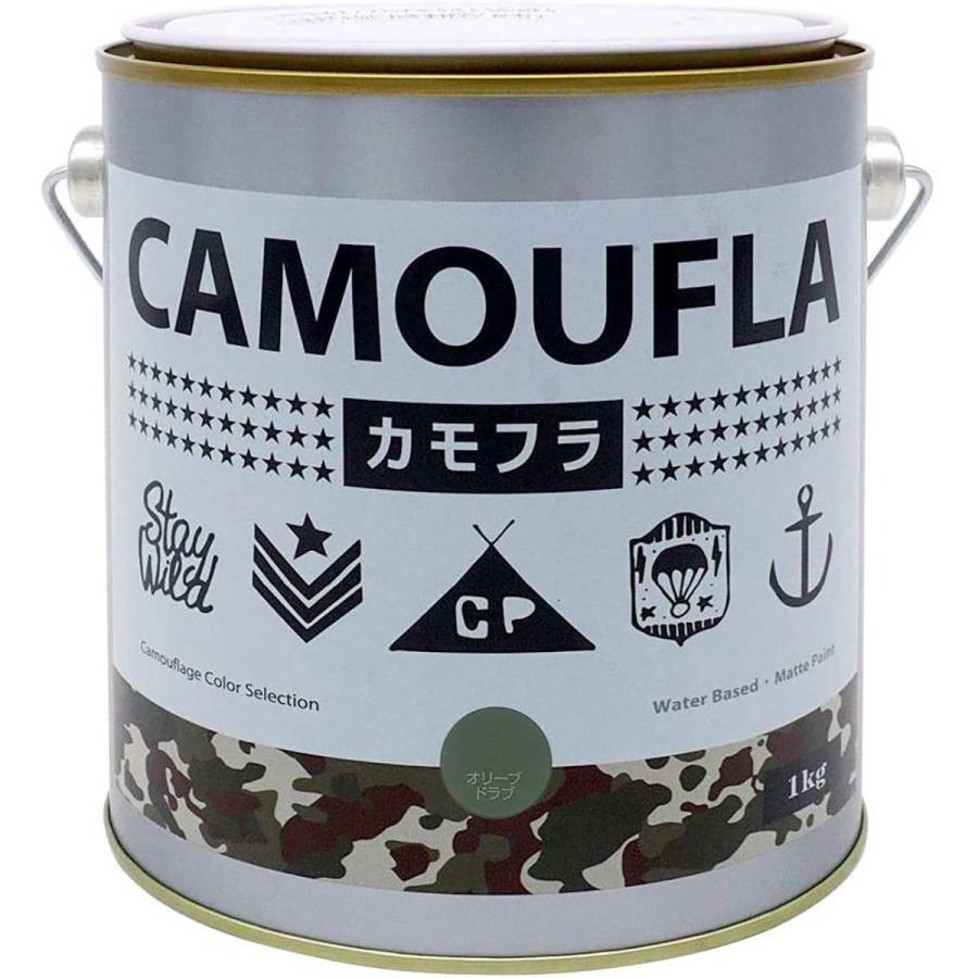 ニッペホームオンライン 塗料 カモフラ 1kg ×6缶 オリーブドラブ