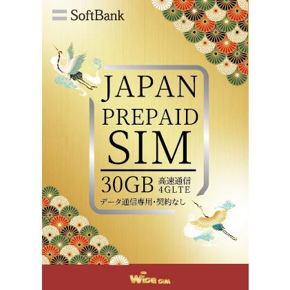 ソフトバンクSIM データ容量30GB softbank プリペイドSIM 日本SIM