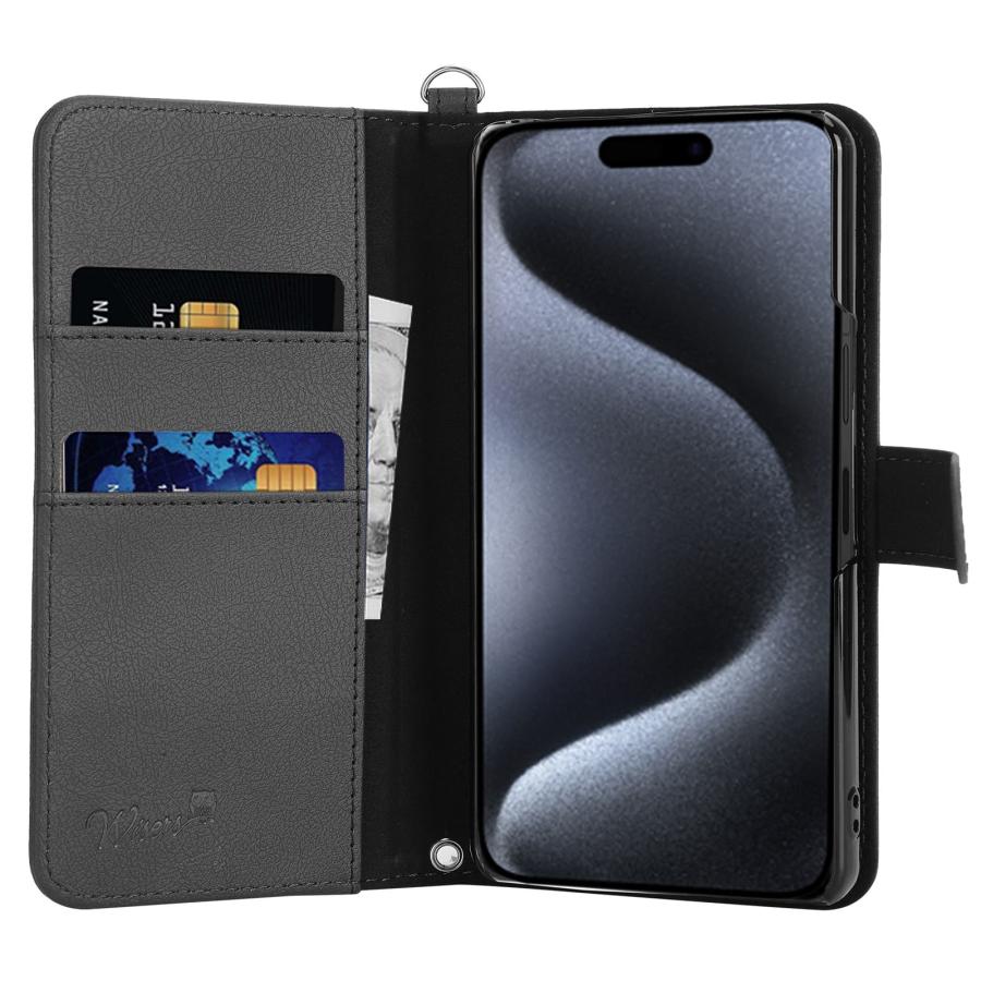wisers ストラップ2種付 スマホケース Apple iPhone 15 Pro Max 専用 
