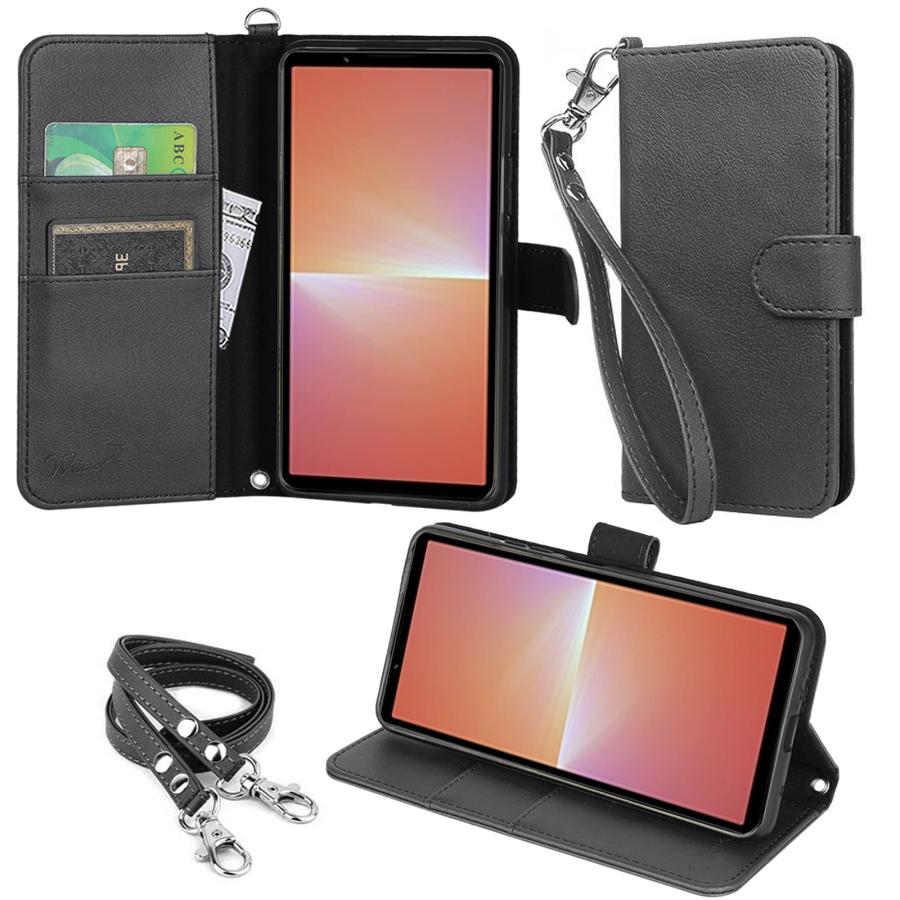 Wisers wisers Xperia 5 V SO-53D SOG12 XQ-DE44 対応 手帳型スマホケース ストラップ 2種付き ...