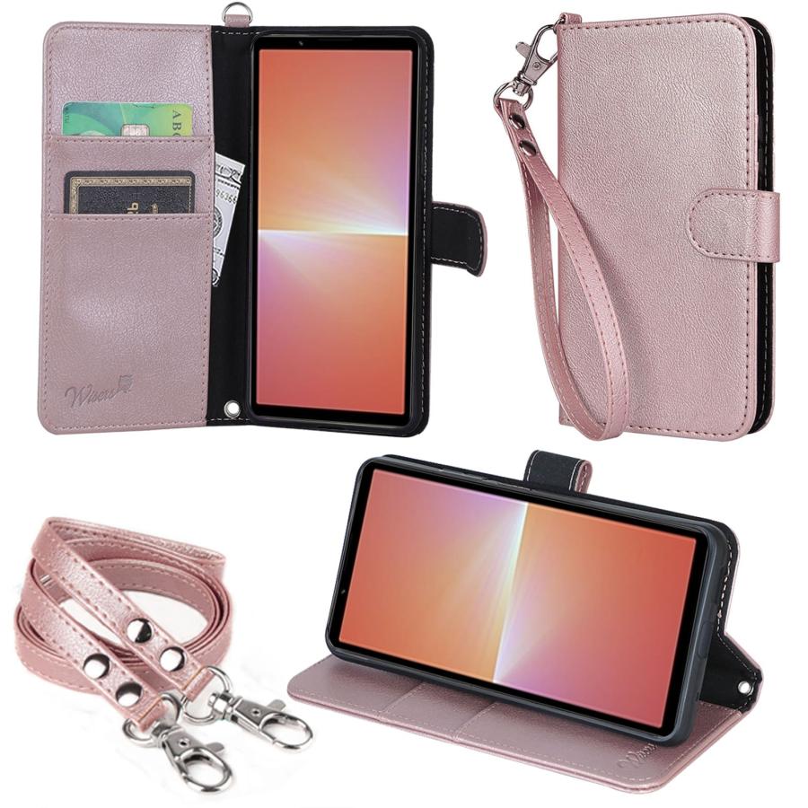 Wisers wisers Xperia 5 V SO-53D SOG12 XQ-DE44 対応 手帳型スマホケース ストラップ 2種付き ...