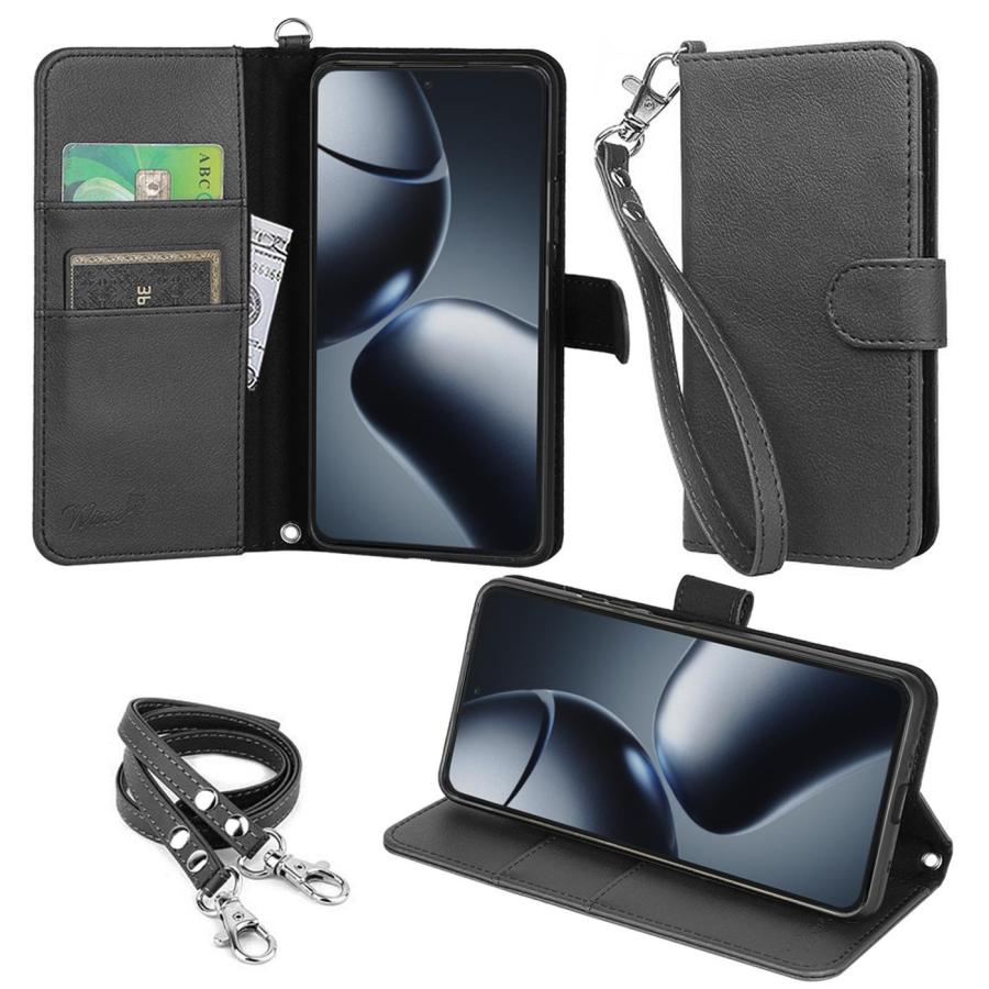wisers Xiaomi 14T ケース 手帳型 スマホケース 対応 (全4色) ストラップ 2種付き ( ハンドストラップ / ネックストラップ | Wisers | 01