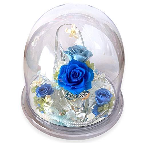 日本全国送料無料 フローリストレマン ブルー プリザーブドフラワー 花 誕生日プレゼント ガラスの靴 シンデレラ クリスマス 早割クーポン Zoetalentsolutions Com