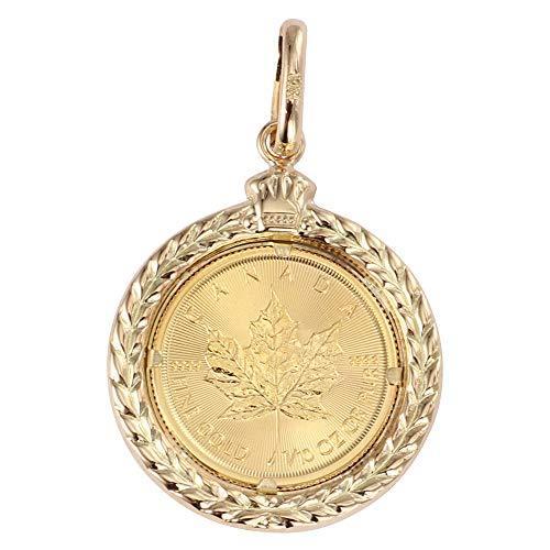 残りわずか 純金 カナダ メイプルリーフ エリザベス 金貨 1 10oz コイン ペンダントトップ デザイン枠 人気ブランド M Mahdi Net