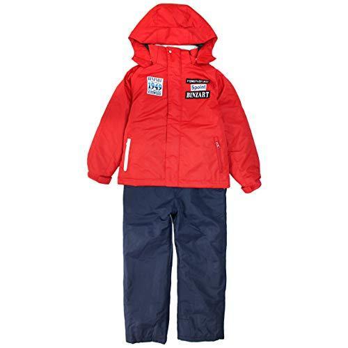 送料関税無料 タイムリー Binzart バンザート スキーウェア 女の子 キッズ ジュニア 子供 スノーウェア レッド 1cm ウエア