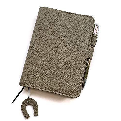 メーカー再生品 しおり付き 馬蹄 バタフライストッパー 手帳カバー Gratia カーキ A6 Gratia 本革 シュリンク 本革 かわいい おしゃれ 文具 ステーショナリー