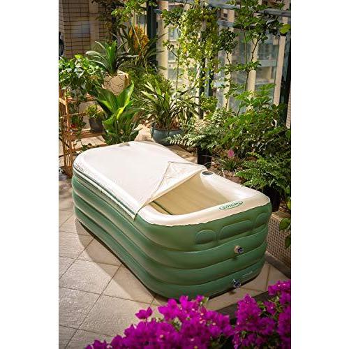 売り安い Thermaestudio どこでも設置 グリーン ポータブル浴槽 お風呂 簡易露天風呂 ソロキャン 折りたたみ コンパクト クリアランス通販 Shop Laxratz Net