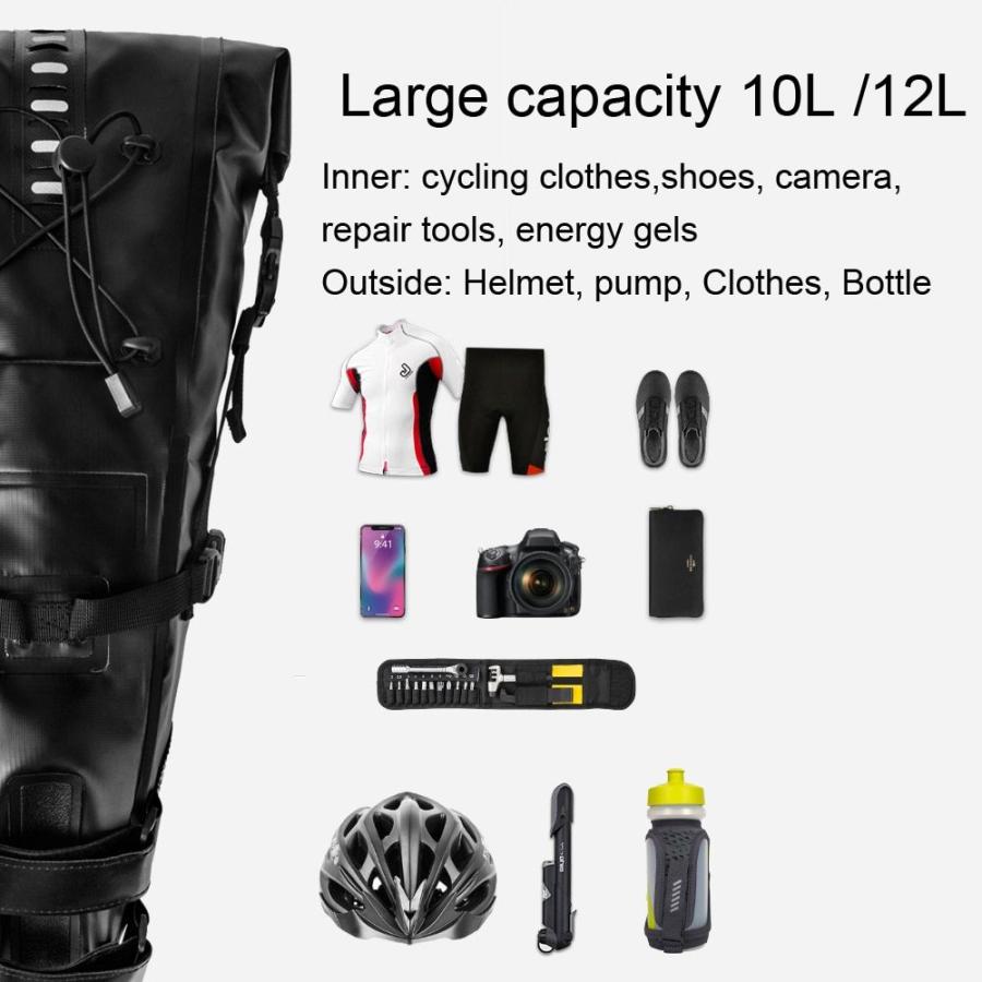 bler-防水サドルバッグ反射型大容量折テールバッグサイクリングトランク黒
