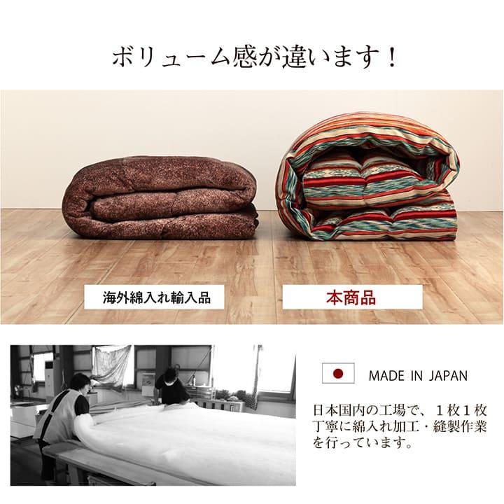 【メーカー直送】イケヒコ こたつ布団 正方形 かわいい 日本製 国内綿入れ トルコ製ジャガード織 カラフル エスニック ブルー 約200×200cm｜1151730042903_14