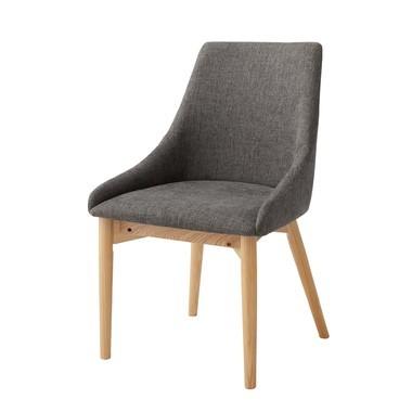 AZUMAYA(東谷) ダイニングチェア ハイバック 木製脚 ファブリック ブラウン｜HOC-611BR(4985155220571)