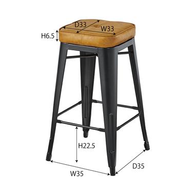 AZUMAYA(東谷) スタッキング ハイスツール スチール ソフトレザー キャメル｜PC-252CA(4985155203314) |  | 06