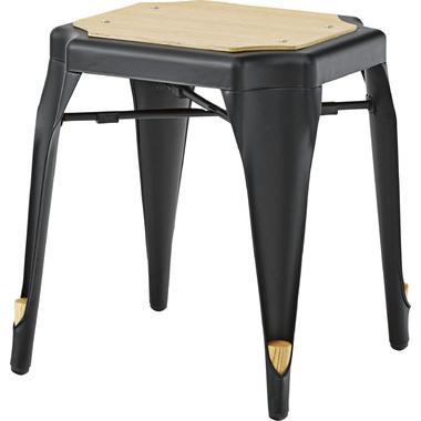 AZUMAYA(東谷) スタッキング スツール スチール ブラック｜PC-460BK(4985155202362)