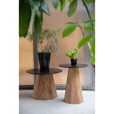 AZUMAYA(東谷) ラウンドテーブル Sサイズ サイドテーブル 北欧 木製 古材 パイン 天然木化粧合板 オーク 丸 円形 | WE-881｜wishop02｜04