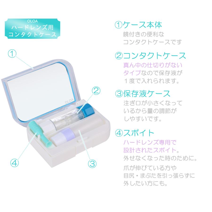 ハードコンタクトレンズ 用 ケース （仕切りのない貫通型） 【 鏡付き