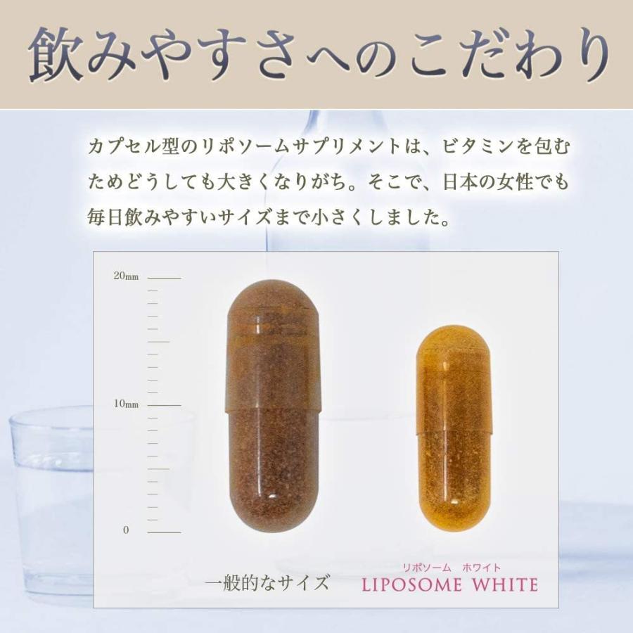 リポソームホワイト 【 高吸収型 リポソームビタミンC ビタミンE 配合 】 国内製造 サプリメント 粉末 カプセル 30日分 180粒 |  | 03