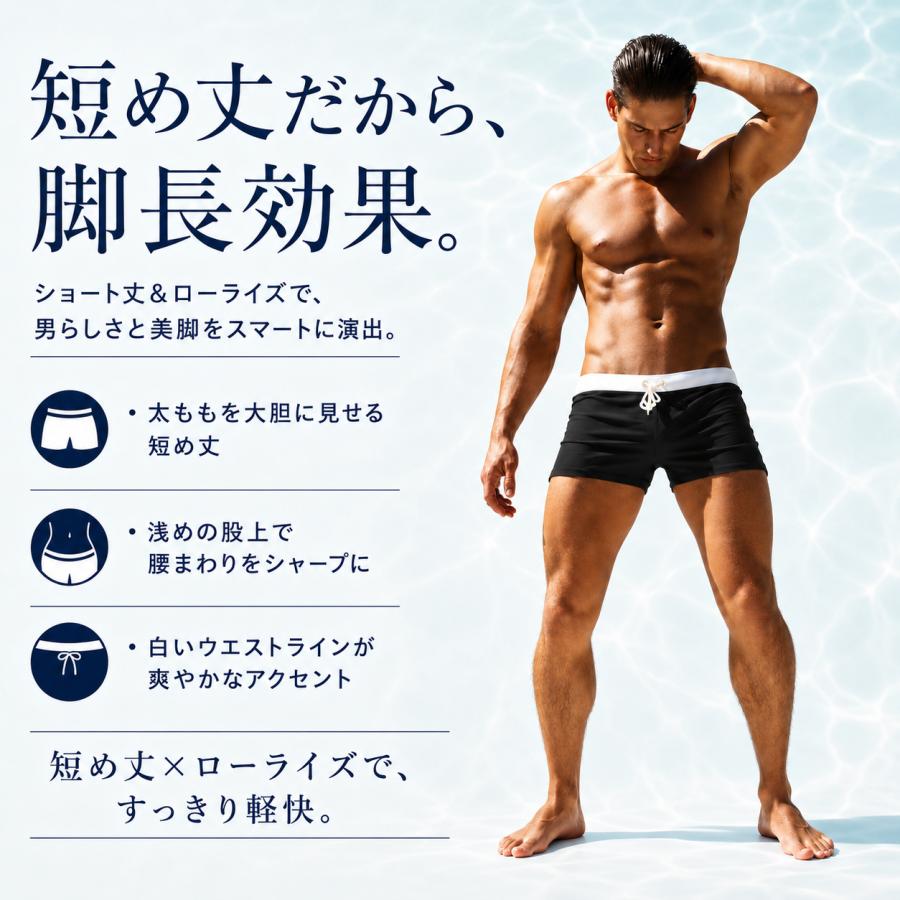 男性 メンズ 水着 短め 短い丈 競泳水着 スイム ショーツ 【ベリー 