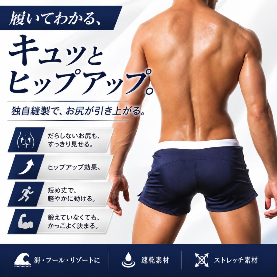 男性 メンズ 水着 短め 短い丈 競泳水着 スイム ショーツ 【ベリー 