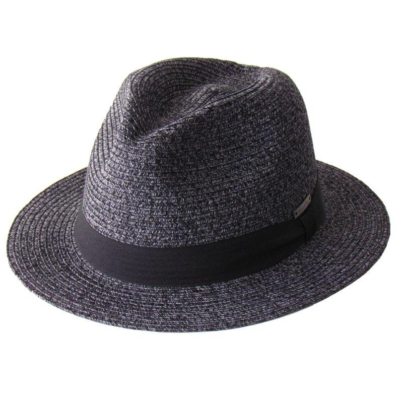 エッジシティー 洗える帽子 折りたためる ホームウォッシュマニッシュ ハット ストレート (M, 97/ブラック