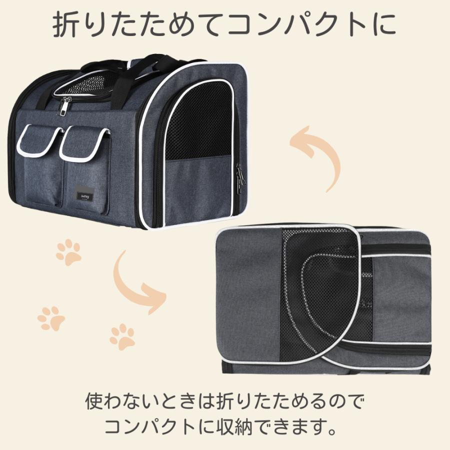 ペットキャリーバッグ リュック型 折りたたみ 軽量 通気性抜群 犬 猫