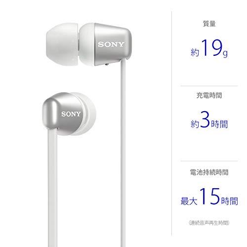 ソニー ワイヤレスイヤホン WI-C310 : Bluetooth対応/最大15時間連続再生/マイク付き フラットケーブル採用 2019年モデル ホワ｜wisterialal｜02