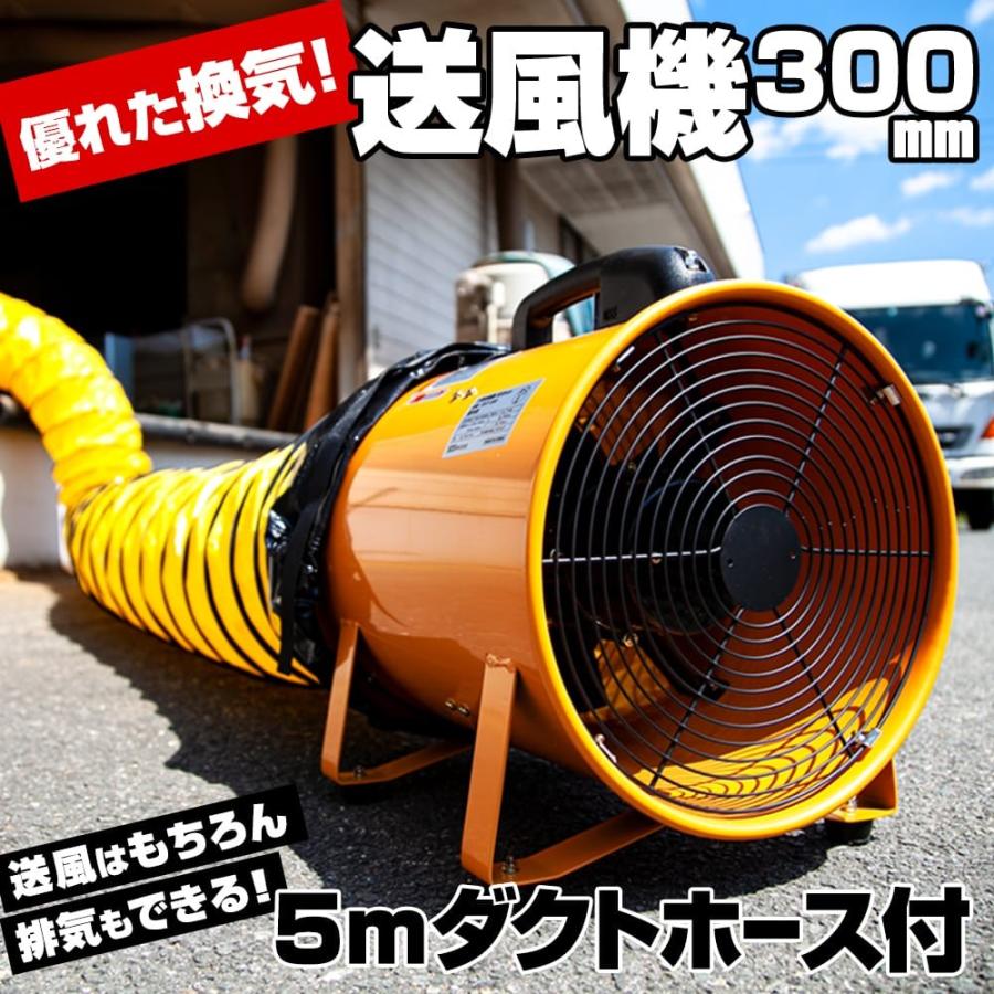 送風機 業務用 小型 300mm + ダクトホース5m セット ポータブル 送風機 業務用 小型 300mm + ダクトホース5m セット ポータブル