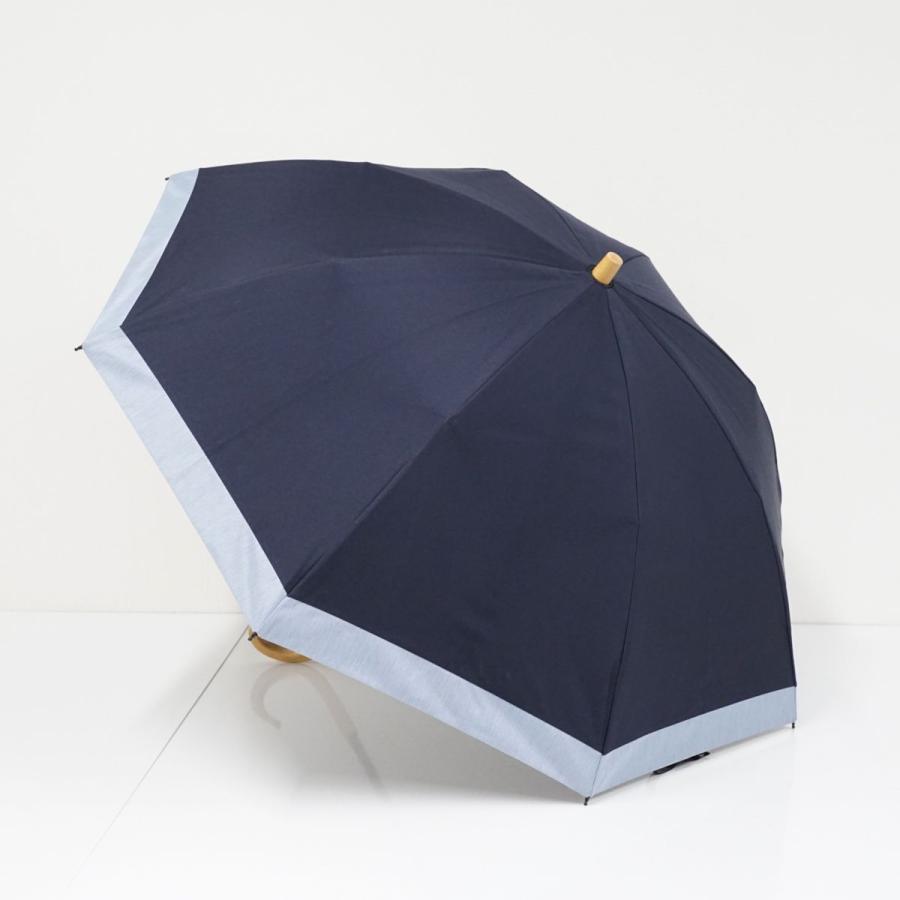 サンバリア100 完全遮光折日傘 USED品 2段折 コンビ ネイビー×フロスト 