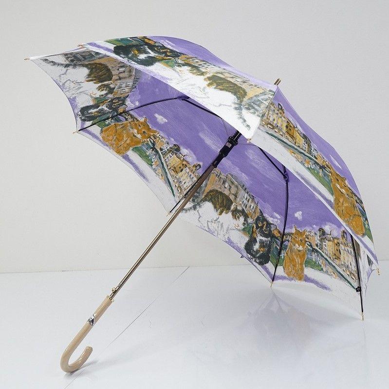 未使用級】マンハッタナーズ 長傘 ぐるっと猫いっぱい手開き式8