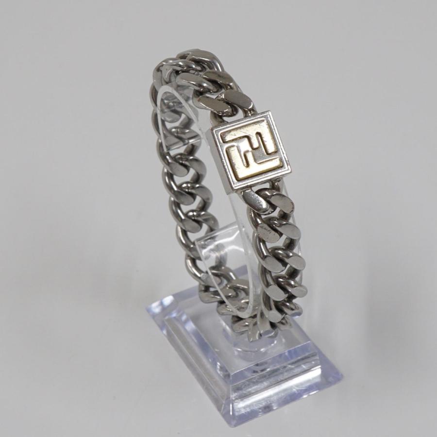 FENDI チェーンブレスレット USED品 Mサイズ FFモチーフ