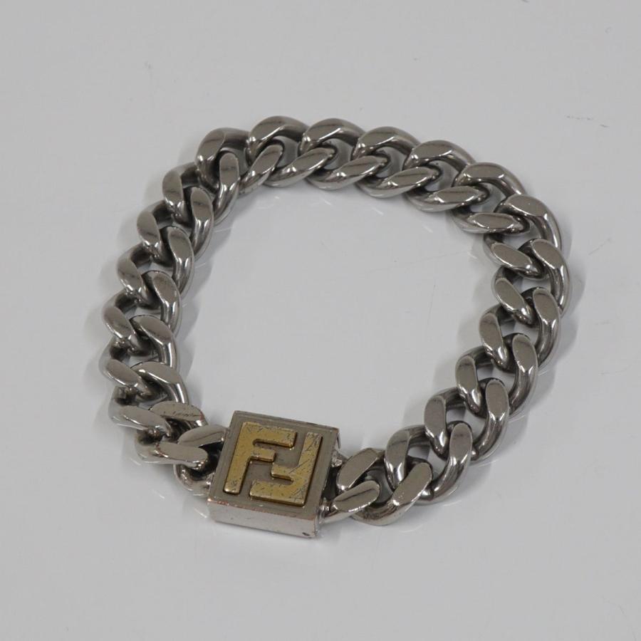FENDI（フェンディ） チェーンブレスレット USED品 Mサイズ FFモチーフ