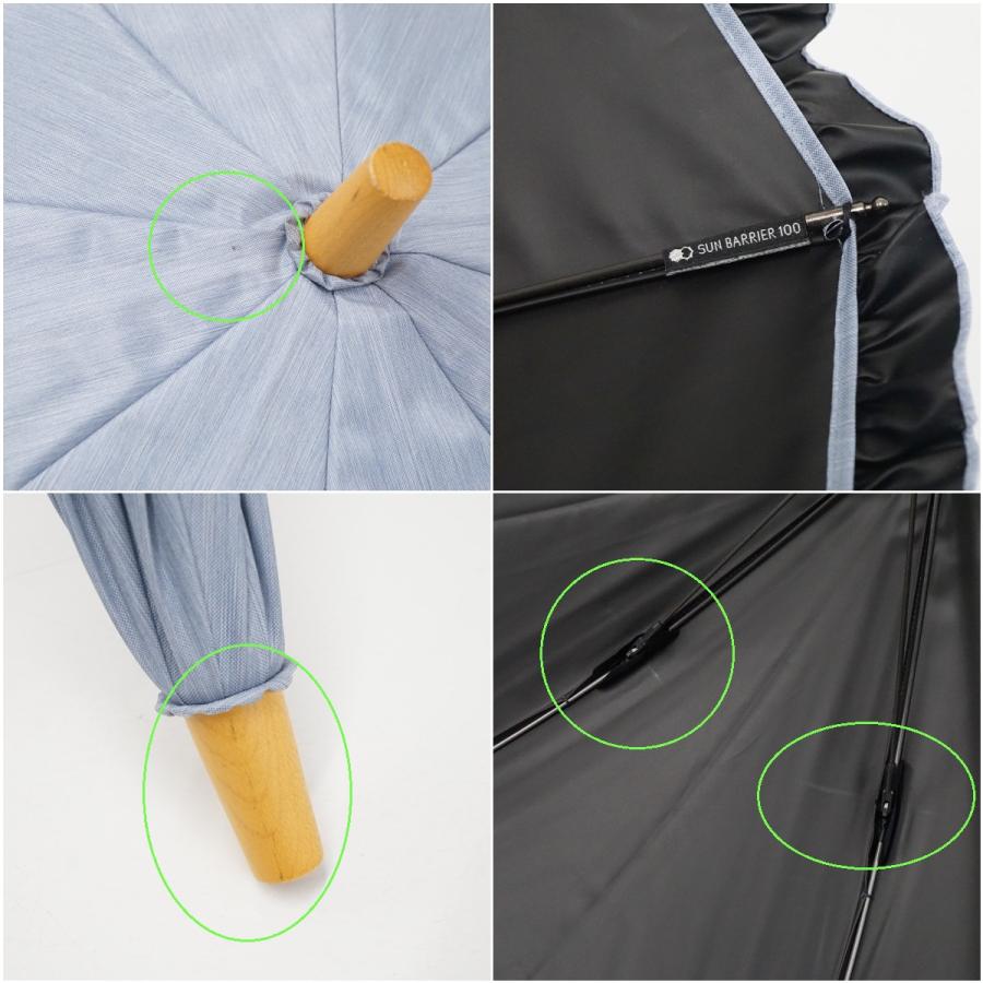 サンバリア100 完全遮光日傘 USED美品 フロスト ブルー フリル Sサイズ