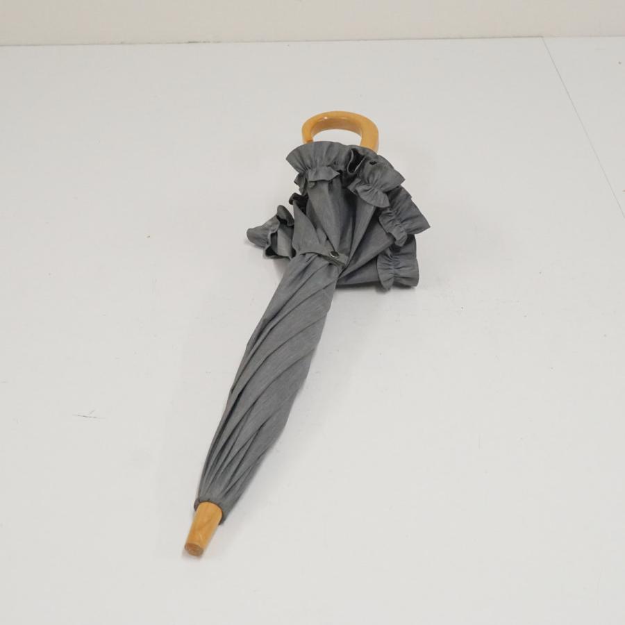 サンバリア100 完全遮光日傘 USED美品 フロスト グレー フリル Sサイズ