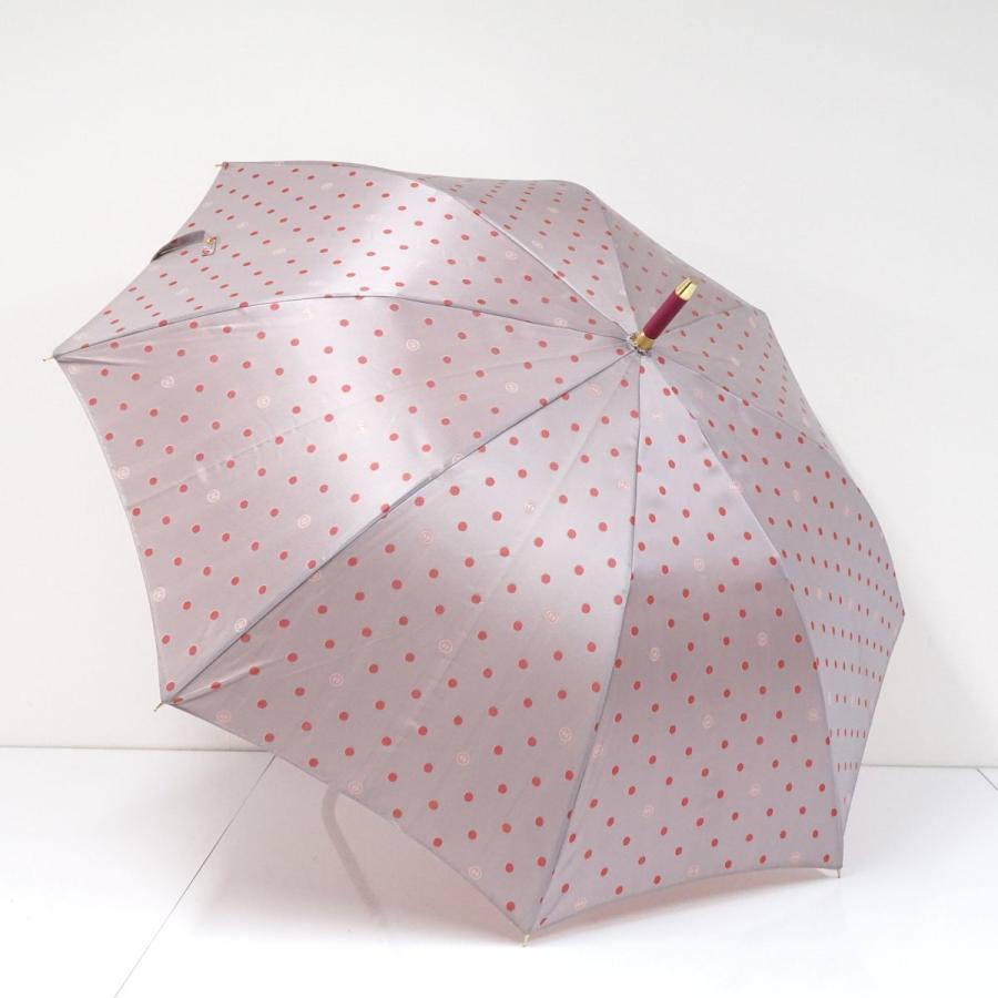 HANWAY（ハンウェイ） 高級傘 USED美品 グレーxピンク H dots