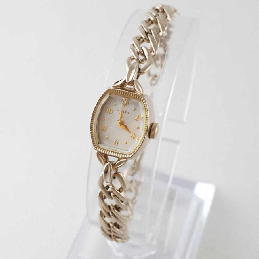 腕時計 agate アガット USED美品 ブレスウォッチ ダイヤ トノー 