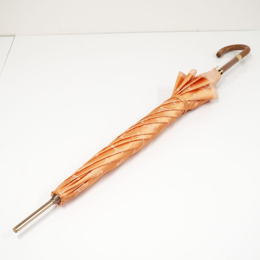 CELINE（セリーヌ） 高級傘 USED美品 マカダム オレンジ グラス骨