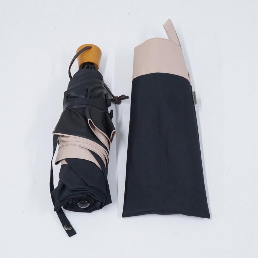サンバリア100 折りたたみ日傘 USED美品 3段折 コンビ ブラック×ピンク