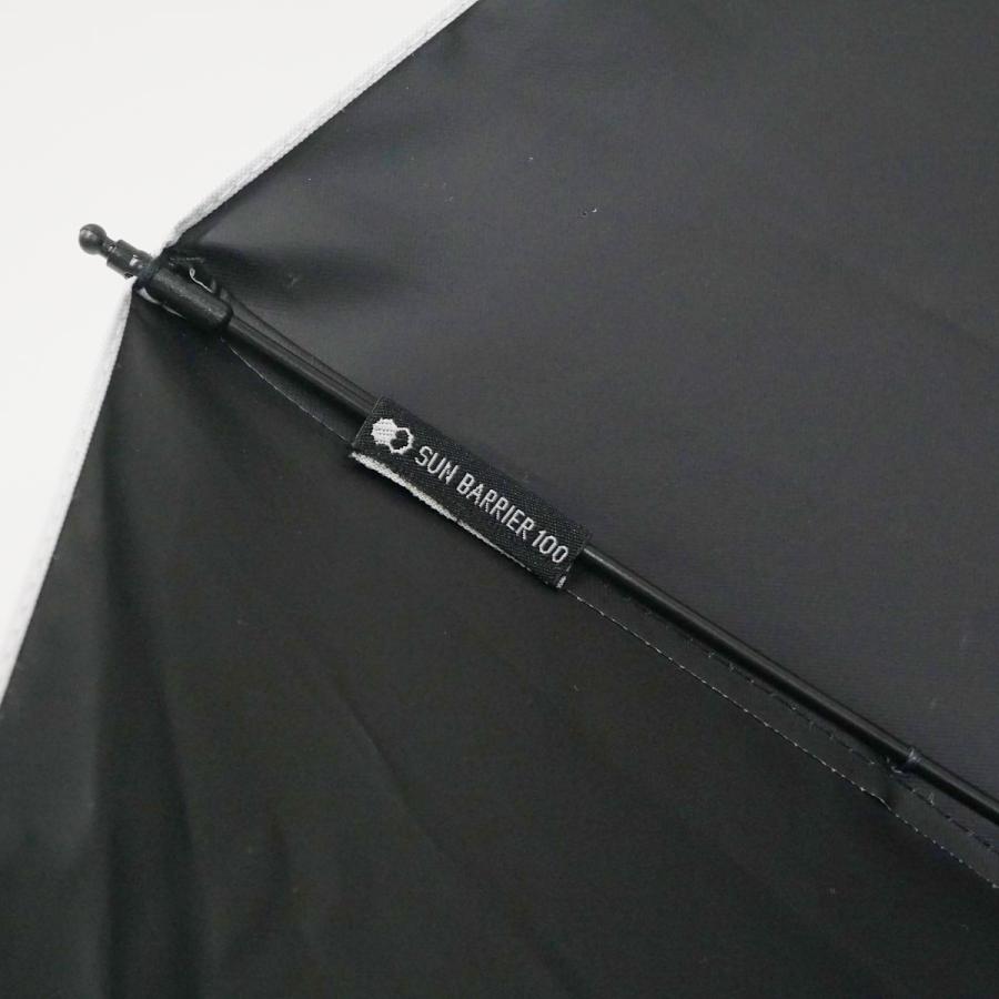 日傘 サンバリア100 完全遮光折日傘 USED美品 2段折 ボーダー ホワイト