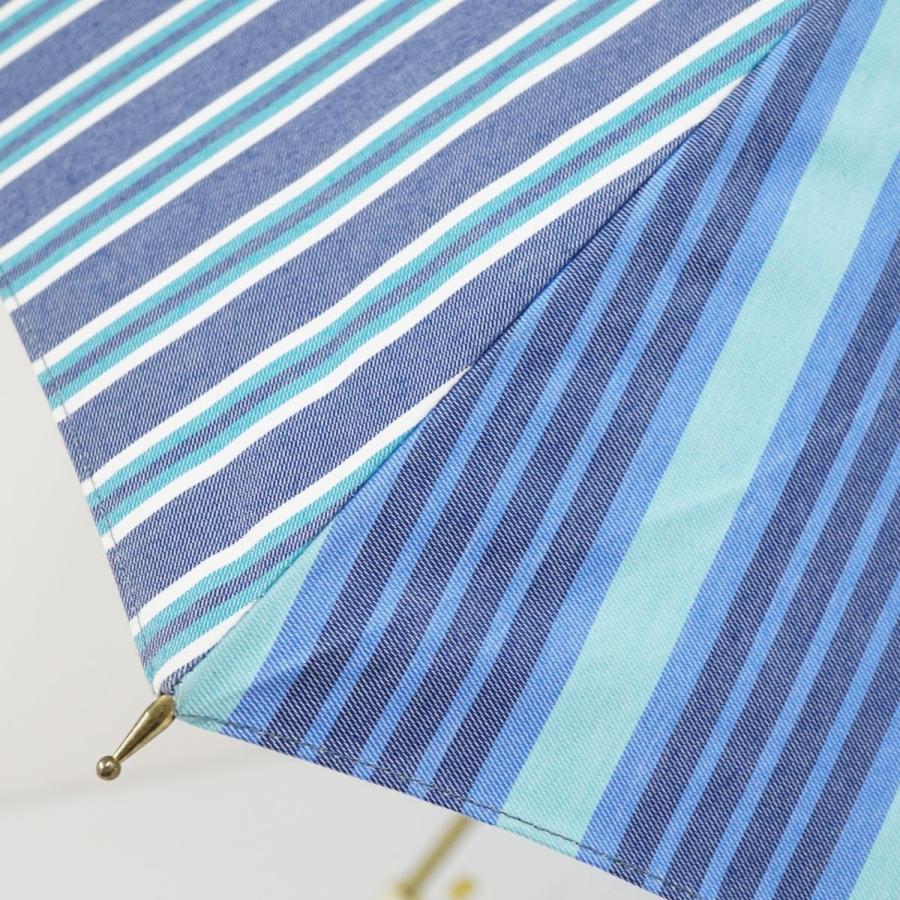 日傘 槇田商店 stripe ブルー 晴雨兼用 高級 50cm