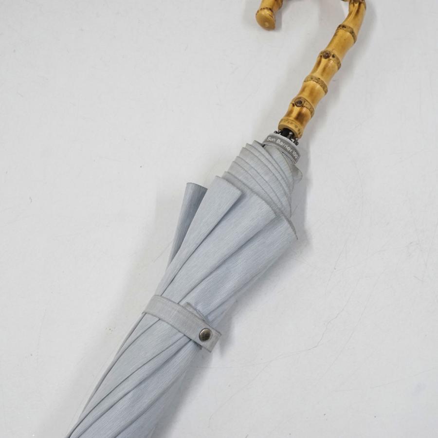 日傘 サンバリア100 完全遮光 晴雨兼用 USED品 Mサイズ moku ブルー UV