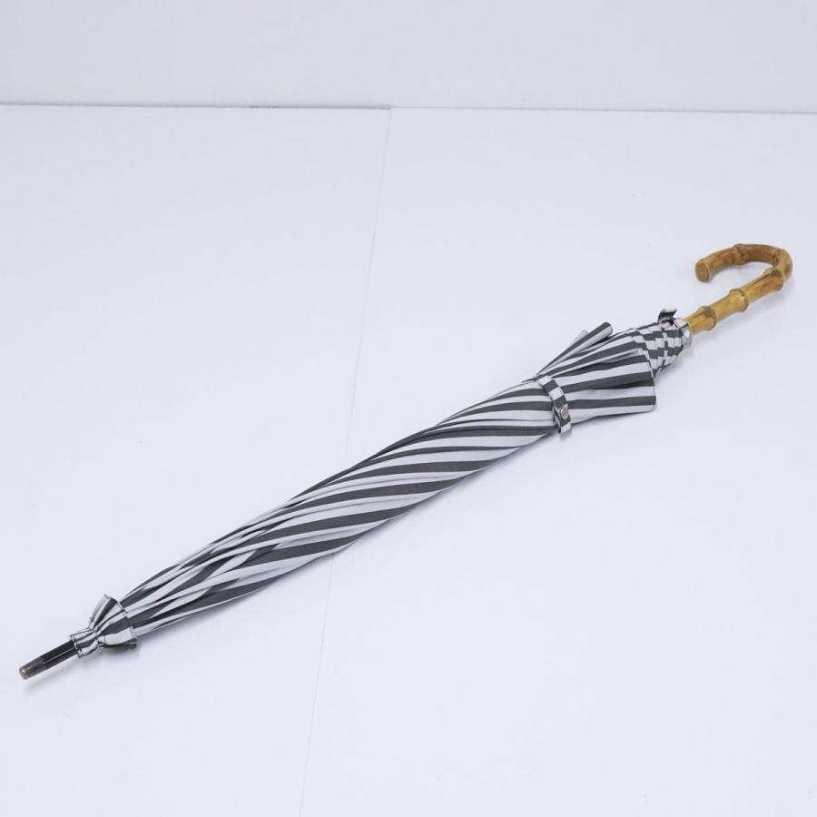 日傘 サンバリア100 完全遮光日傘 USED美品 Mサイズ 白黒 ストライプ